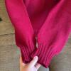 Hand-Knit Crewneck Sweaters in Red and Green - 9