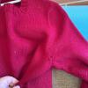 Hand-Knit Crewneck Sweaters in Red and Green - 11