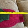 Hand-Knit Crewneck Sweaters in Red and Green - 16