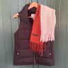 Old Navy Quilted Vest with Cashmere & Crocheted Scarves