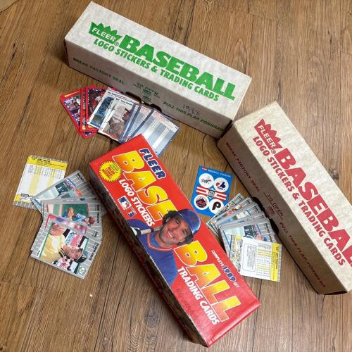 Fleer Baseball Logo Stickers & Trading Cards Boxes, 1988-89