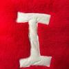 Red Felt Pillow with White Letter I - 3
