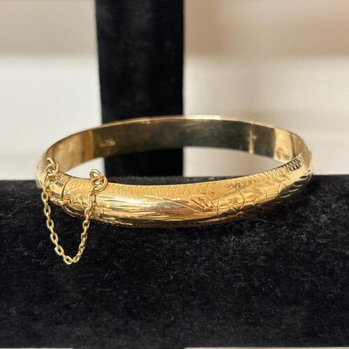 Sterling Silver Engraved Bangle Bracelet