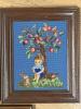 Approx 11" x13" and 8" x 6" Framed Needlepoint Pictures, Child and Animal Motifs - 3