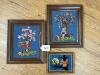 Approx 11" x13" and 8" x 6" Framed Needlepoint Pictures, Child and Animal Motifs - 10