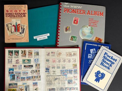 World Postage Stamp Albums with U.S. and International Stamps