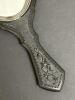 Victorian-Style Embossed Black Hand Mirror - 2