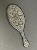 Victorian-Style Embossed Black Hand Mirror - 3