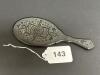Victorian-Style Embossed Black Hand Mirror - 6