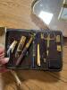 Vanity Accessories, Brass Hand Mirror, Montreux Carriage Clock, Manicure Set - 6