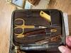 Vanity Accessories, Brass Hand Mirror, Montreux Carriage Clock, Manicure Set - 8