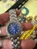 Fossil Blue Watch with Assorted Costume Jewelry Necklaces and Bracelets - 4