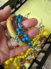 Fossil Blue Watch with Assorted Costume Jewelry Necklaces and Bracelets - 6