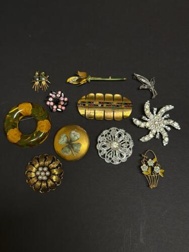 Vintage Floral and Figural Costume Brooches and Pins