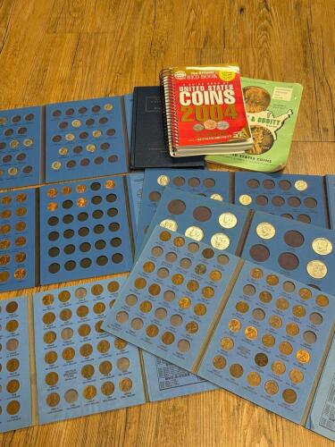 U.S. Coin Folders With Lincoln Cents, Jefferson Nickels & Kennedy Halves