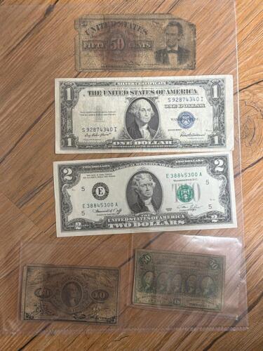 United States Currency: Fractional Note, Silver Certificate, Federal Reserve Note