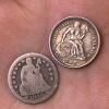 Two Antique Seated Liberty Dimes, 1854 & 1888 - 2
