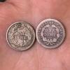 Two Antique Seated Liberty Dimes, 1854 & 1888 - 3