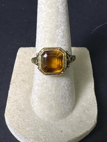 14K Yellow Gold Ring with Citrine Gemstone