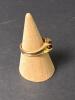 14K Moore and Son Gold Ring in Belcher Setting with Red Stone - 2