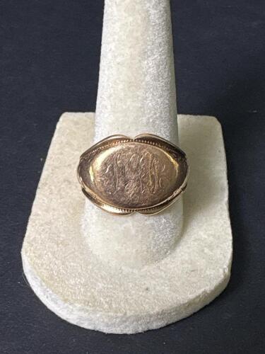 Engraved Gold Presentation Ring with Inscription Dated 1917