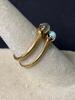 Pair of 14K Gold Rings With Moonstone and Opal Cabochons - 2
