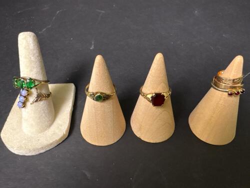 Vintage Gold Rings with Colored Stones