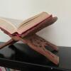 Hand-Carved Folding Book Stand With Floral Motif - 2