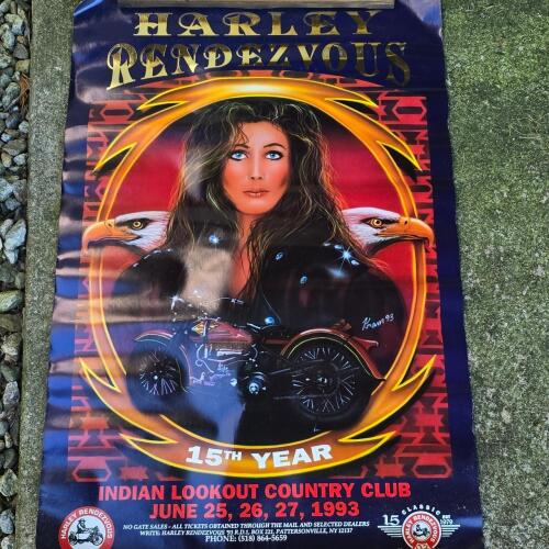 Harley Rendezvous 1993 15th Year Event Poster 30"x20"