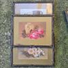 Set of 3 Framed Original Floral Still Life Paintings Signed Don Santos 12"x15"