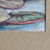 Pair of Framed Original Water Lily Paintings Signed Santos 1920 17"x14", 21"x16" - 4