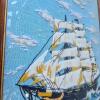 Framed Sailing Ship Embroidery Artwork 19"x15" - 2