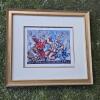 Framed Seriolithograph Eiffel song Signed Kachan 17"x15"