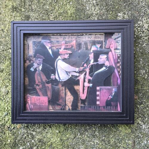 All That Jazz Shadow Box Framed Wall Art 12.5"x10"