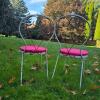 Pair of Ice Cream Parlor-Style Metal Chairs With Table - 4