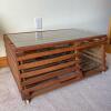 Lobster Trap-Style Coffee Table with Glass Top - 7