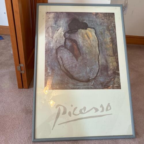Framed Picasso Female Nude Art Poster, 24"x36"
