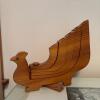 MCM Wooden Bird-Form Candelabra