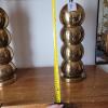 Pair of Brass Ball Stacked Table Lamps With Drum Shades - 5
