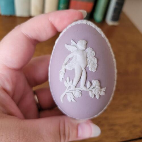 Wedgwood Jasperware Style Trinket Box with Cherub Relief