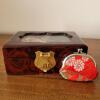 Asian-Style Jewelry Box with Glass Inlay and Japanese Good Luck Purse - 2