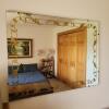 Rectangular Mirror with Gold Etched Floral Border