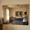 Rectangular Mirror with Gold Etched Floral Border - 2
