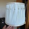 Iridescent Glass Table Lamp with Pleated Shade - 2