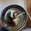 Iridescent Glass Table Lamp with Pleated Shade - 9