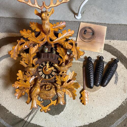 Reuge Carved Black Forest Style Cuckoo Clock