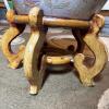 Ceramic Planter With Seashell Design & Wood Stand - 4