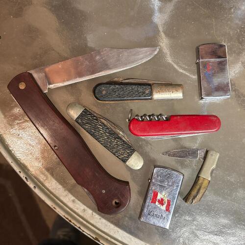 Pocket Knives and Zippo Lighters Grouping