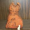 Stuffed Fabric Cat Figure and Small White Cat Figurine