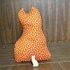 Stuffed Fabric Cat Figure and Small White Cat Figurine - 2